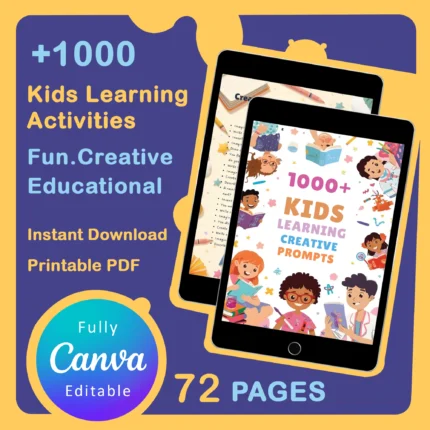 1000+ Fun Creative Learning Prompts for Kids | Canva Editable & Printable PDF